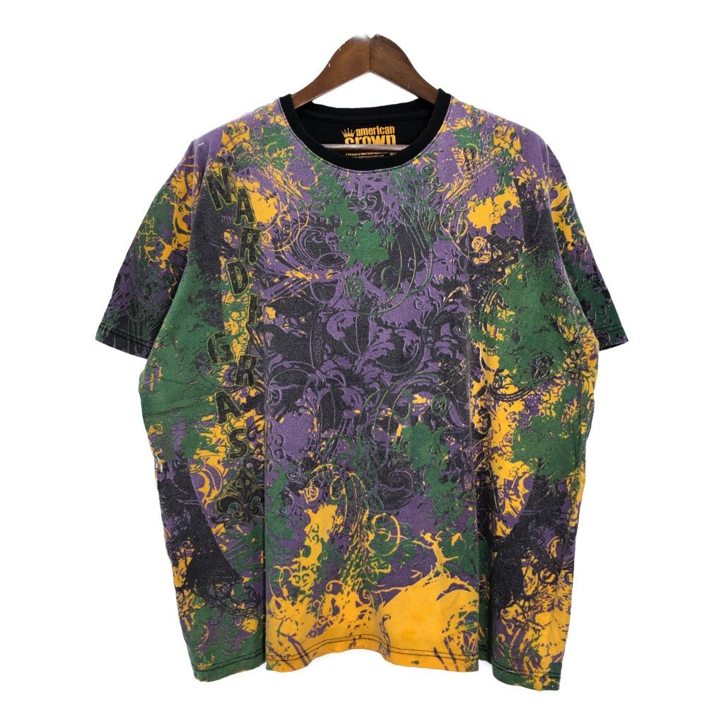 American Crown 総柄 Ｔシャツ マルチカラー(メンズ 2XL) 古着 U1678