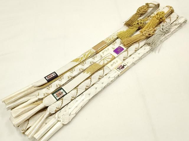 平和屋着物●和装小物　上質な帯締め5本セット　礼装用　高麗組 綾出し　唐組　金糸　亀房付き　逸品　未使用　AAAZ7273ay 平和屋着物○和装小物 上質な帯締め5本セット 礼装用 高麗組 綾出し 唐