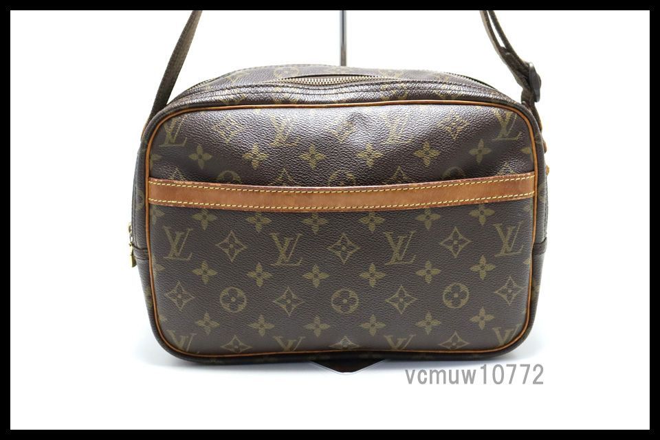 希少美中古□LOUIS VUITTON モノグラム リポーターPM レザー