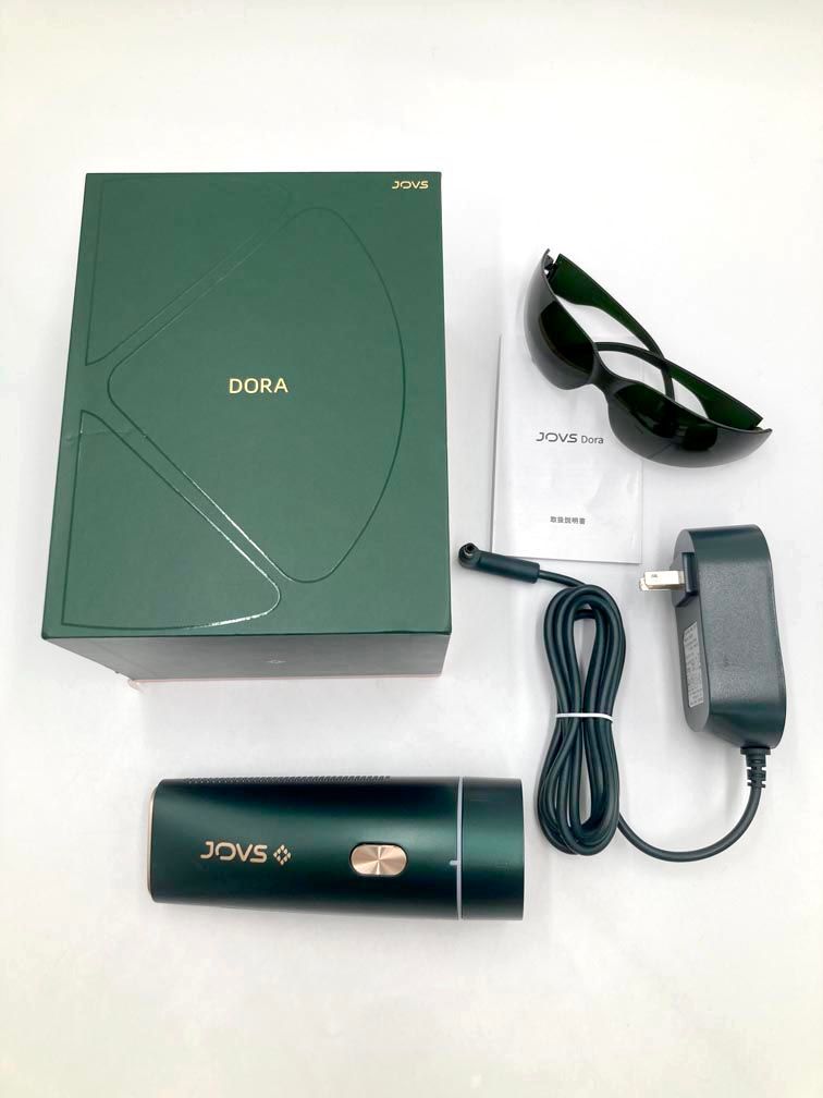 Jovs ジョブス　脱毛器 サングラス付き　美品 タイムセール！【美品】JOVS 脱毛器 DORA グリーン 家庭用脱毛器