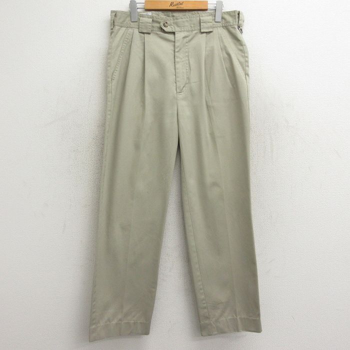 W34/古着 パンツ メンズ 90s ベージュ カーキ 24feb16 中古 ボトムス ロング