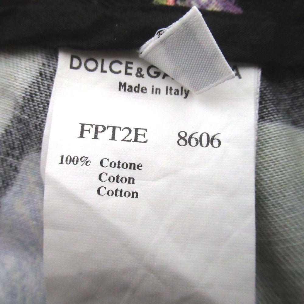 DOLCE-GABBANA ドルチェ-ガッバーナ フラワープリント ワイドカーゴパンツ サイズ38 ブラック レディース 古着 DECORATOM_COM_BR