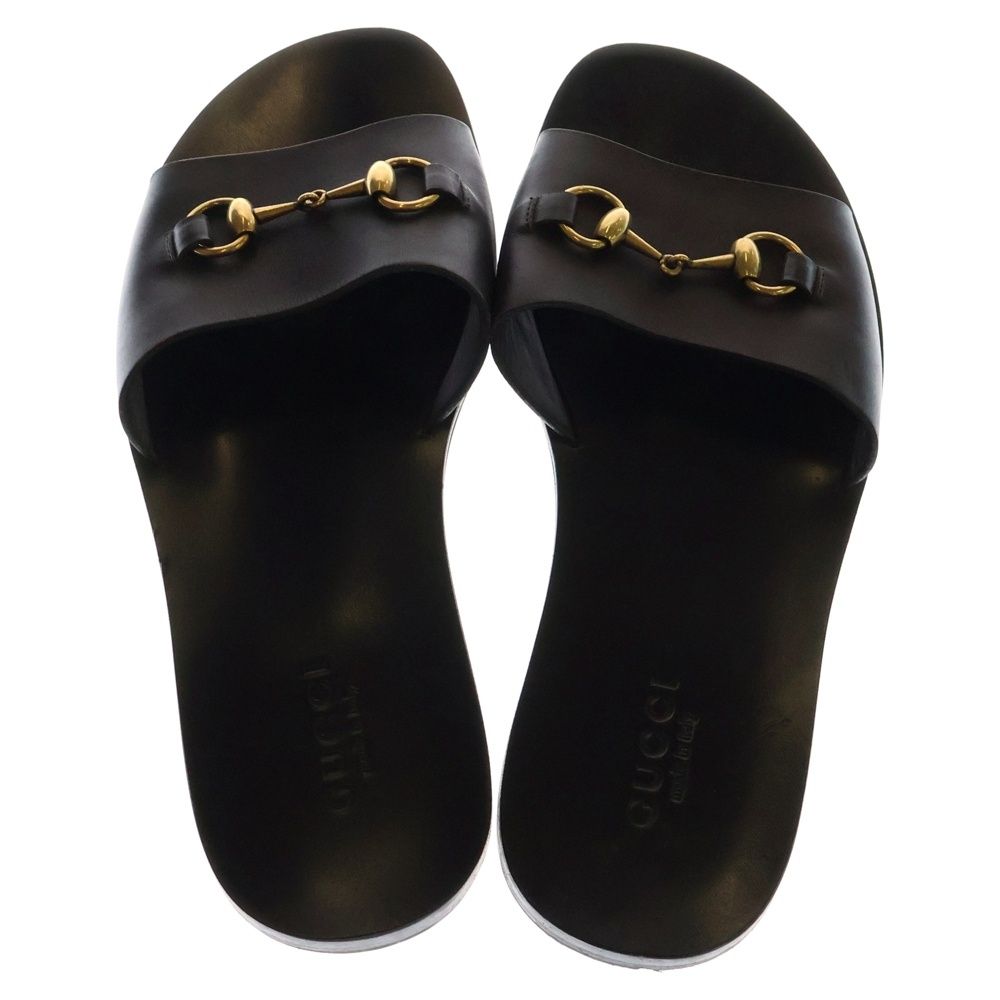 【セール】グッチ☆ホースビット レザーフラットサンダル*776648 GUCCI (グッチ) ホースビット レザーサンダル 282999 ブラウン