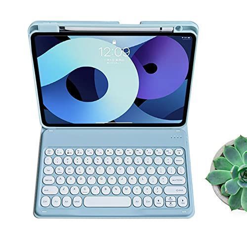 iPadMini6 キーボードケース 丸型キー Pencil 2 充電対応 アイパッド iPad mini 第6世代 Bluetooth キーボード カバー マグネット 分離式 多角度調整 可愛い 学生 ビジネス (iPadMini6， ブルー)