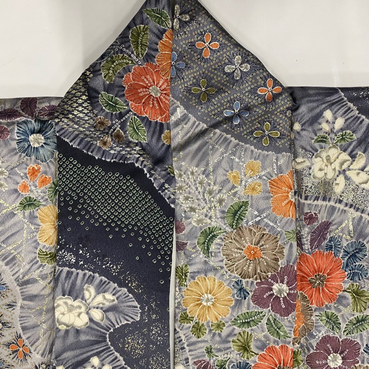 訪問着 身丈161.5cm たたき込む 裄丈65cm 正絹 名品 【中古】 