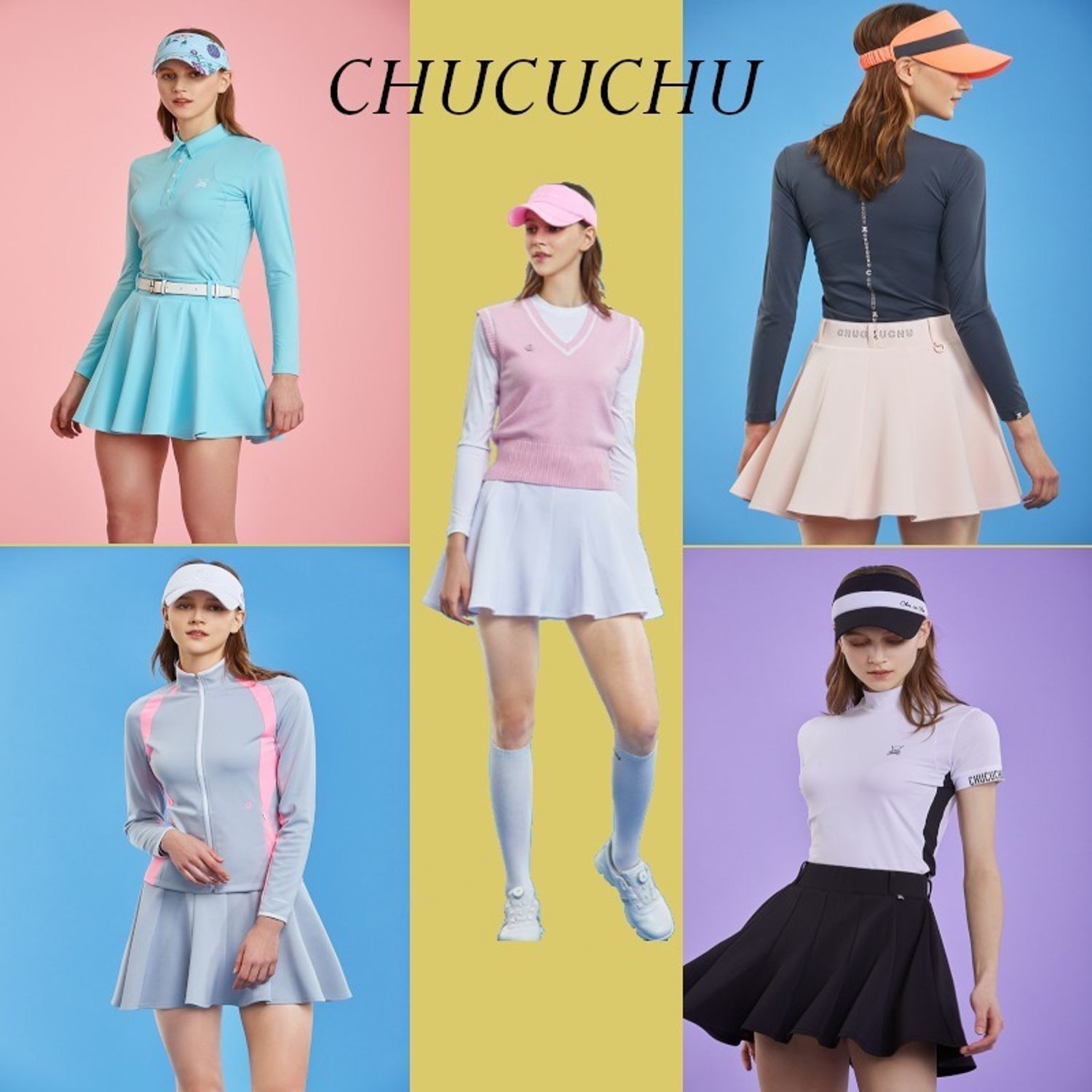 韓国ゴルフウェアCHUCUCHU(チュクチュ) オレンジポロシャツ 【人気商品