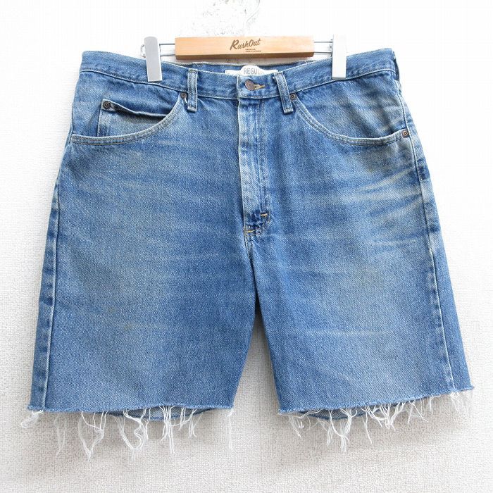 W36☆古着 リー Lee ジーンズ メンズ ヒゲ コットン 紺 ネイビー