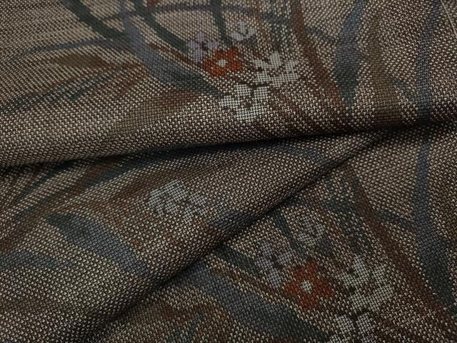 平和屋着物●本場大島紬 9マルキ 草花文 正絹 ♥ CAAY4887ut