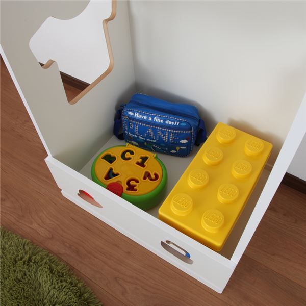 本物保証、信用第一！ 子供用 洋服掛け 衣類収納 男の子用 幅59.0cm 耐久性 防汚性 おかたづけしたくなるハンガーラック 完成品 代引不可