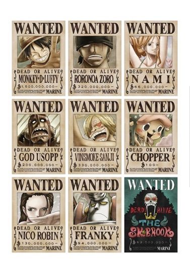 ワンピース ONE PIECE 麦わらストア 海軍公式手配書 ルフィ ゾロ ナミ