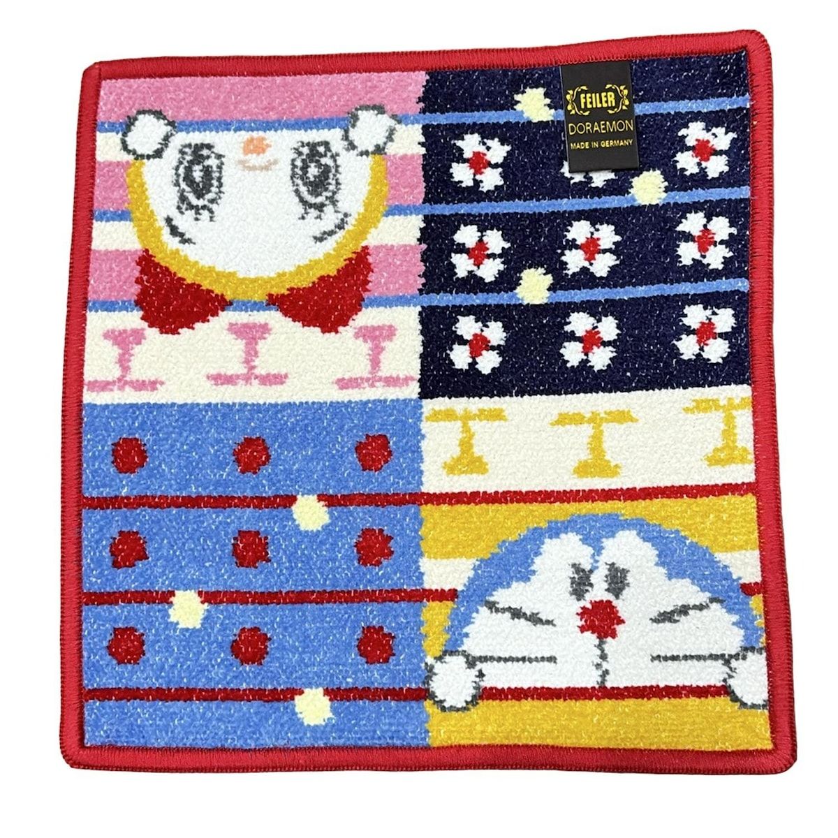 FEILER フェイラー 小物 - ブルー×ピンク×マルチ ハンドタオル|ドラえもん|ドラミ コットン