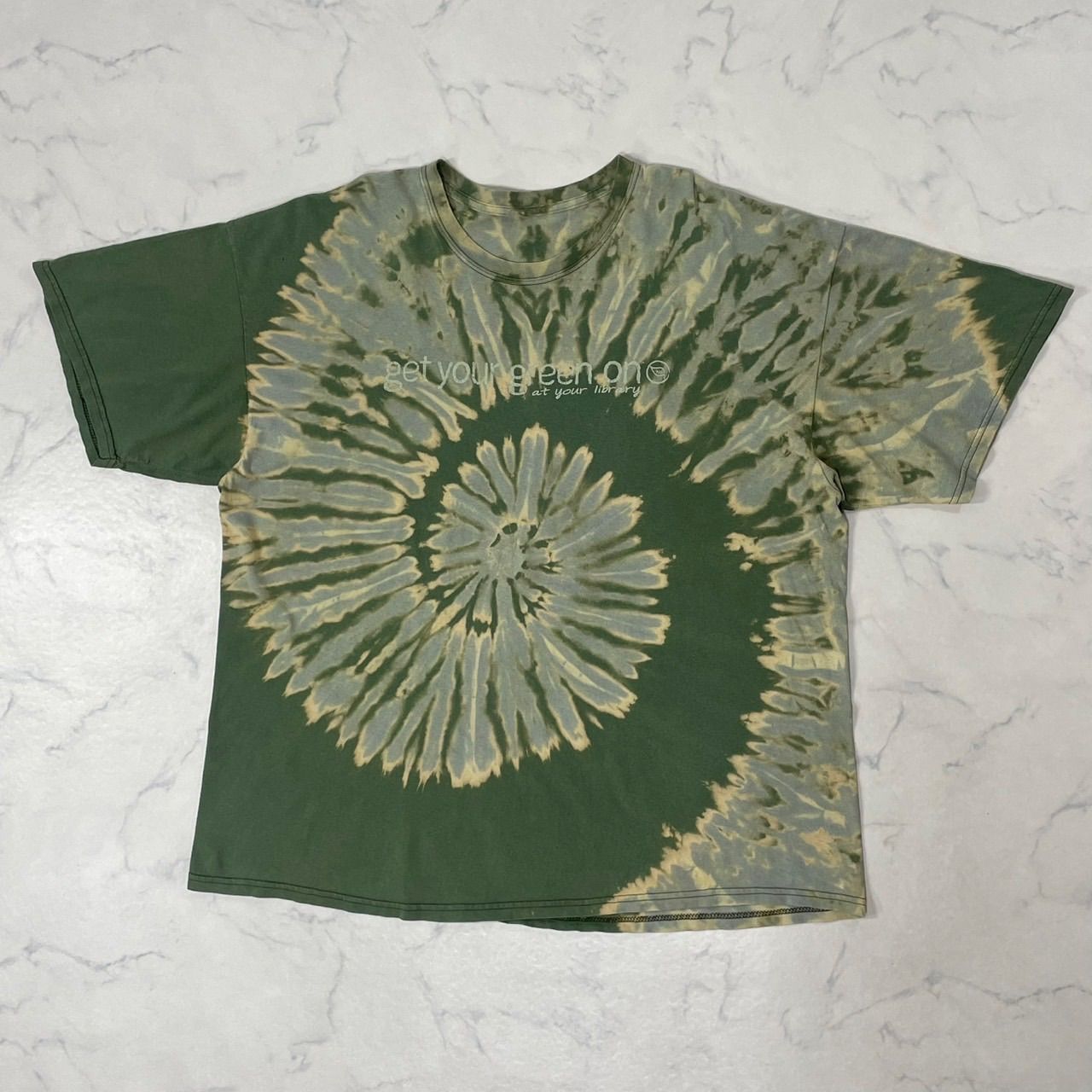半袖Tシャツ アート プリント クルーネック 大きいサイズ 一点物 古着 