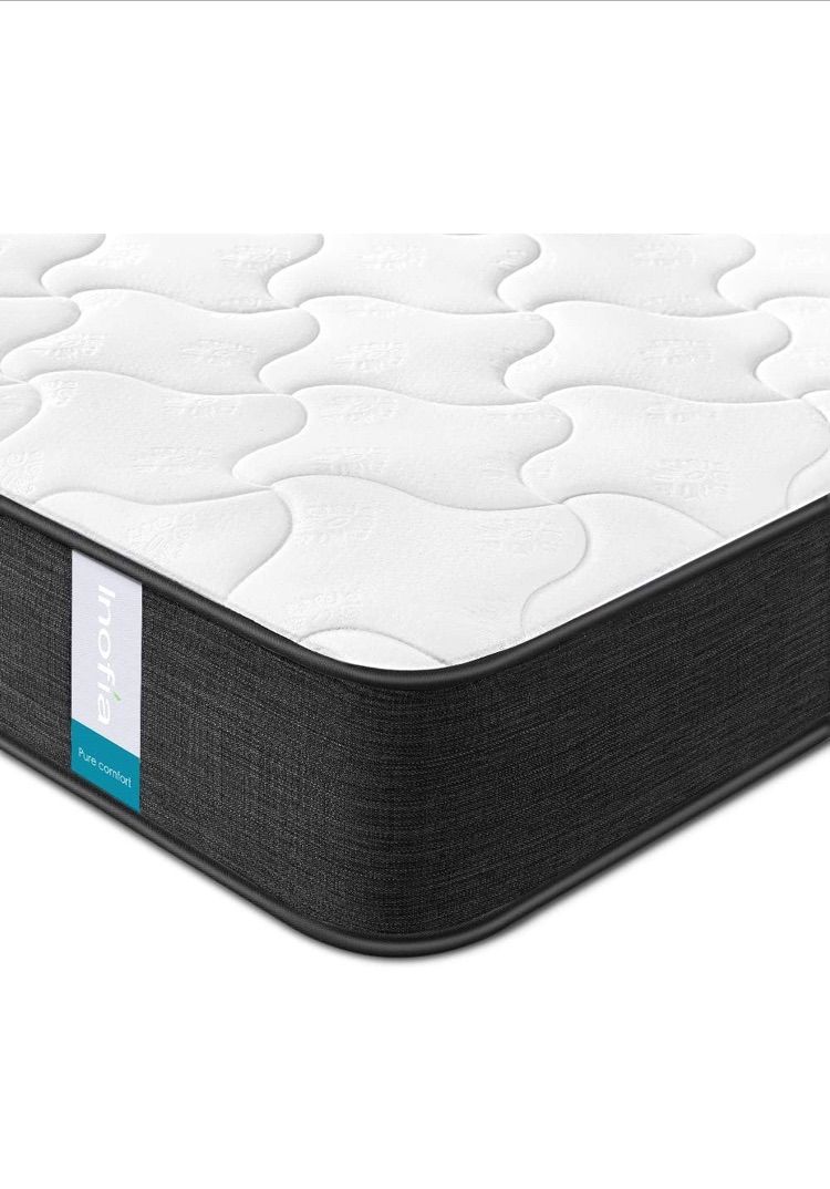 Inofia ポケットコイル マットレス ベッドマットレス クイーン 厚22CM コイル数696個 高密度ウレタン 底付き感無し 快適睡眠 通気性 圧縮梱包 持ち運び便利 クイーン