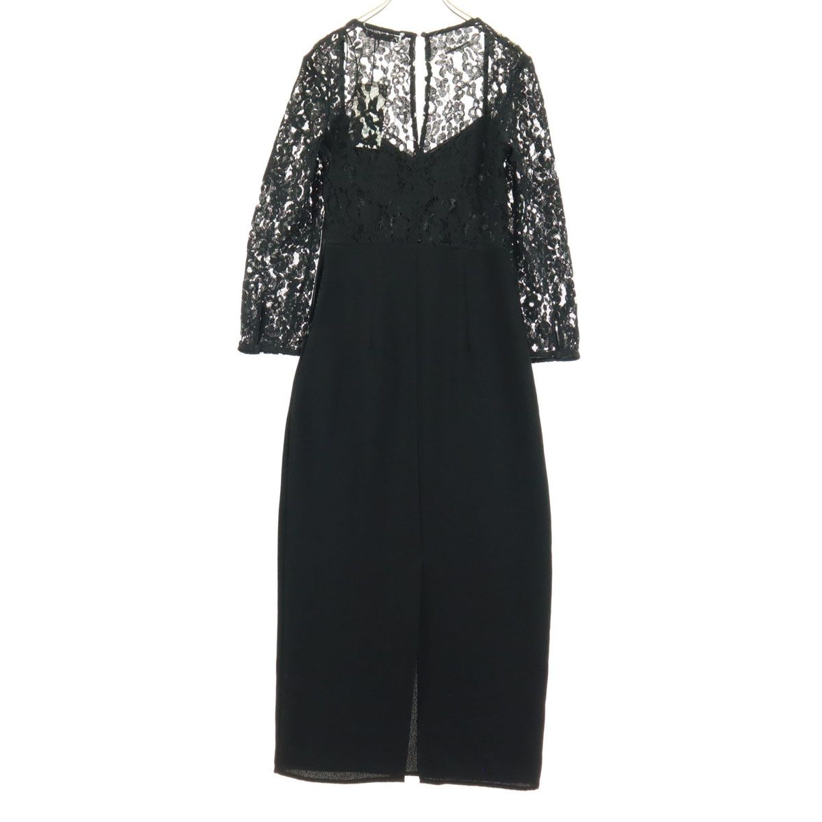 【新品未使用タグ付き】FENNEL　ブラック黒のレースロングワンピース 未使用 ZARA ザラ 長袖 レース ロングワンピース XS ブラック