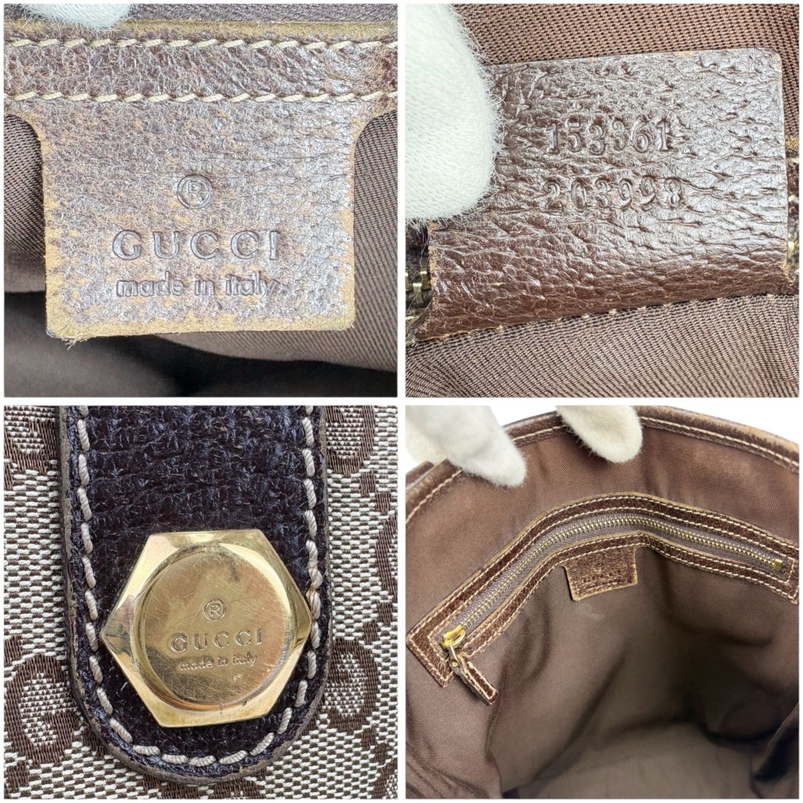 グッチ GUCCI ミニトートバッグ ハンドバッグ ブラウン GGキャンバス 