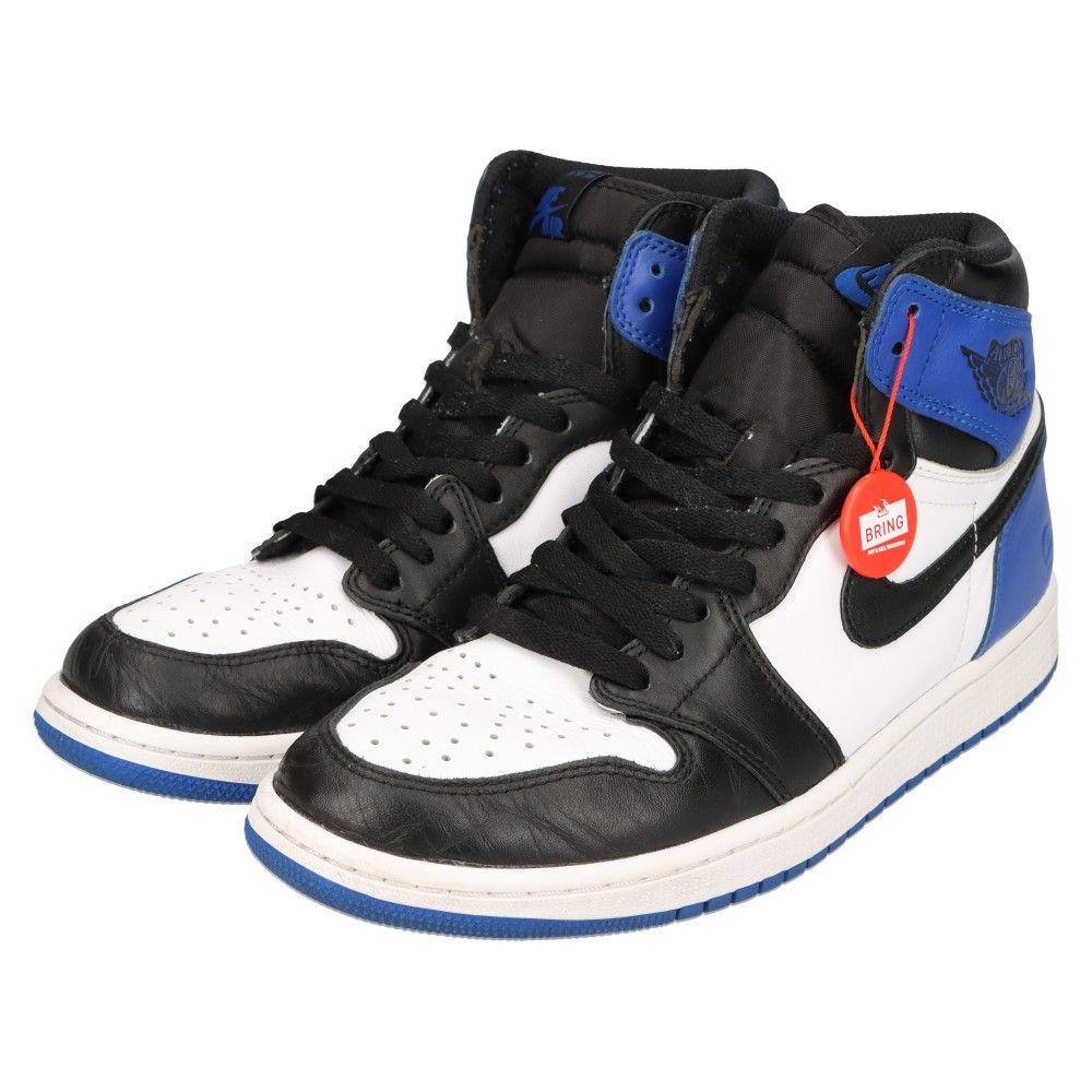 NIKE (ナイキ) ×FRAGMENT DESIGN AIR JORDAN 1 RETRO HIGH OG フラグメント エアジョーダン1ハイカットスニーカー ホワイト/ブルー US9.5/27.5cm 716371-040