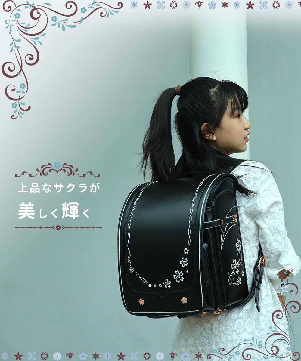 新品 [バオバブの願い] 桜 ランドセル 女の子 ワンタッチロック 軽量