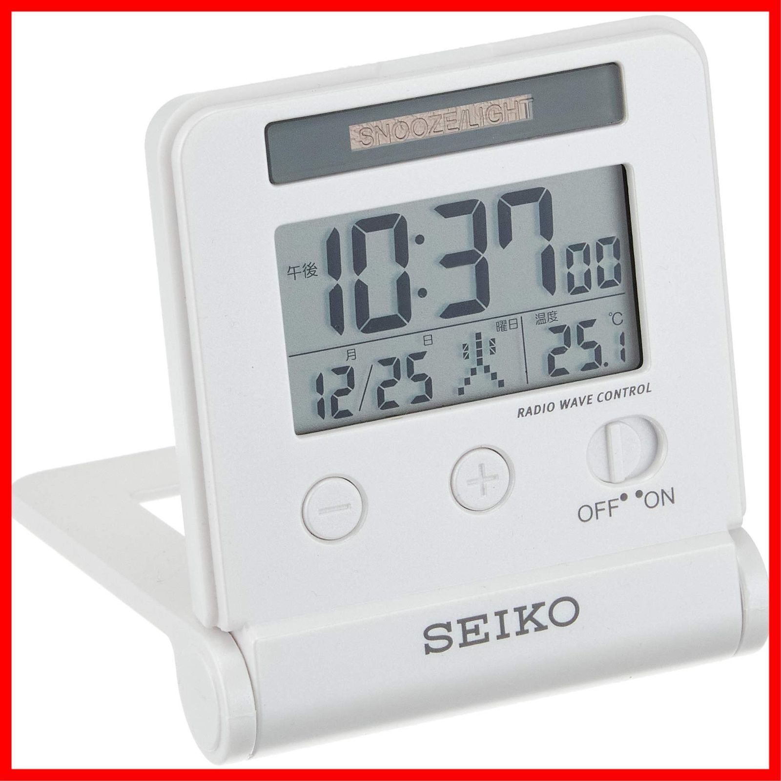 SQ772W 表示 温度 カレンダー 自動点灯 デジタル 電波 トラベラ 目覚まし時計 Clock) セイコークロック(Seiko
