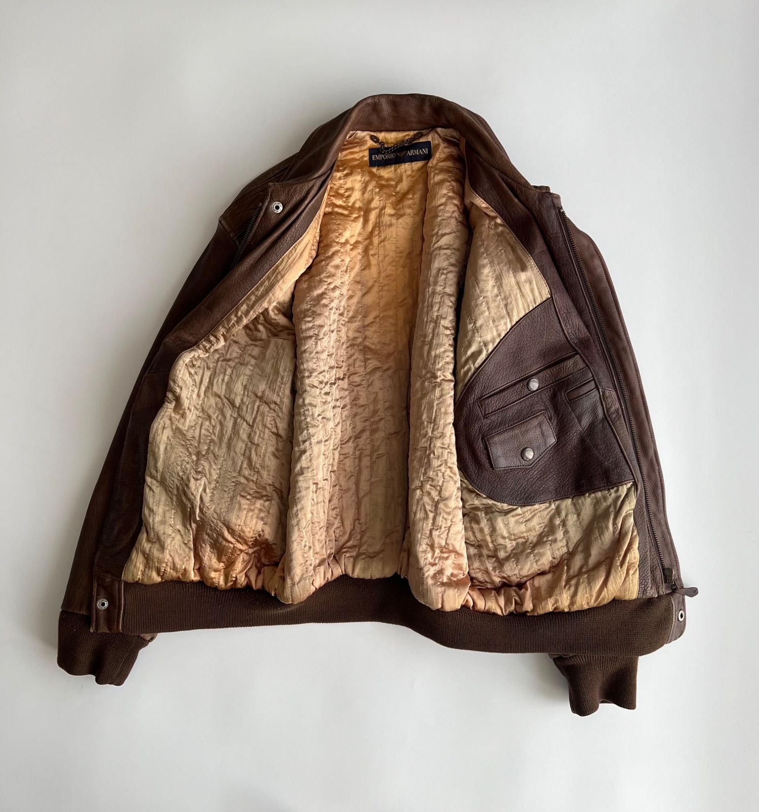 Emporio Armani ヴィンテージレザージャケット アーカイブ 1980s EMPORIO ARMANI A-2 LEATHER JACKET 1980年代 オールド