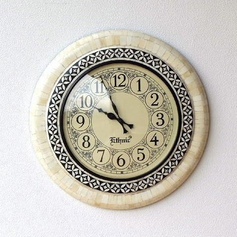 フラワーウッドクロック/壁掛け時計 おしゃれ ミッドセンチュリー