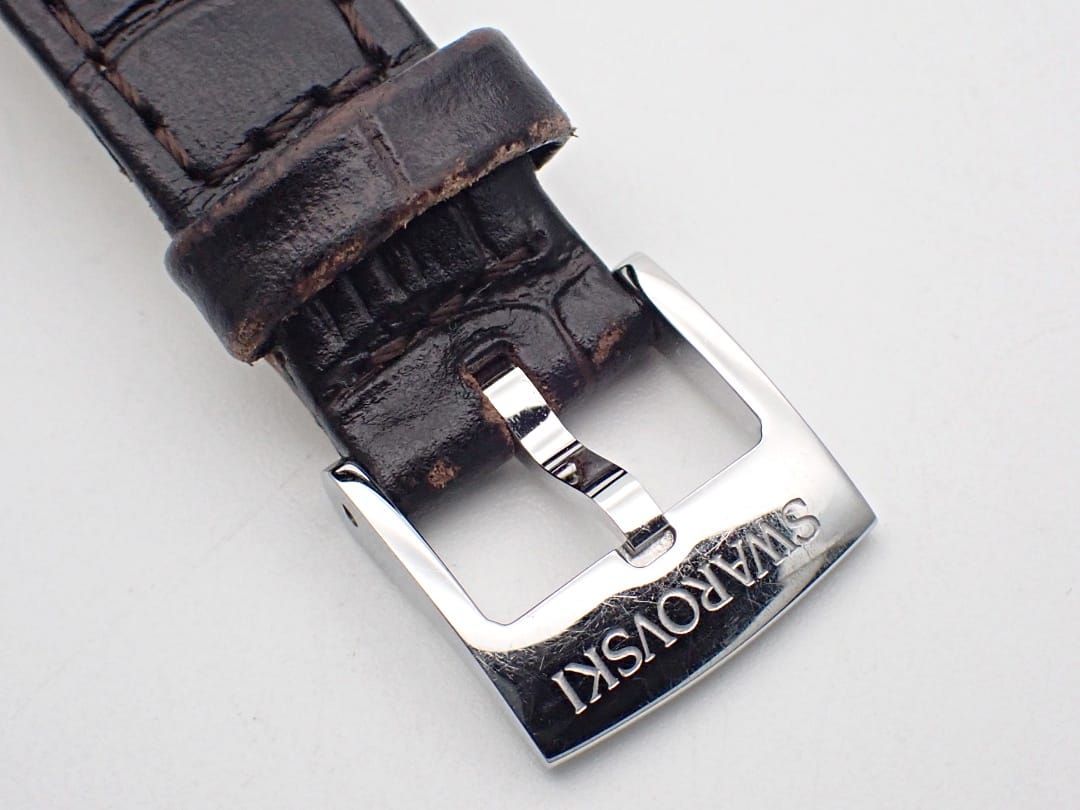 SWAROVSKI スワロフスキー レディースウォッチ 5261487 Graceful Mini SS クォーツ シルバーダイヤル 革ベルト 中古B+ 【送料無料】 B-2187【質屋出品】 SWAROVSKI - SWAROVSKI スワロフスキー レディースウォッチ 5261487