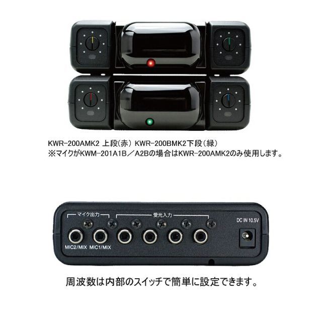 マイクロフォンレシーバー KWR-200 A MK2 ワイヤレスマイク Discoverer 業務用赤外線コードレスレシーバー