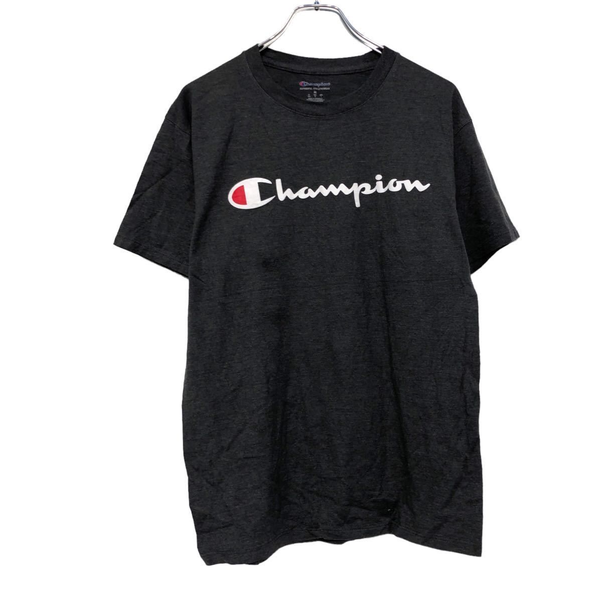 champion 半袖 プリントTシャツ M チャコールグレー チャンピオン 古着