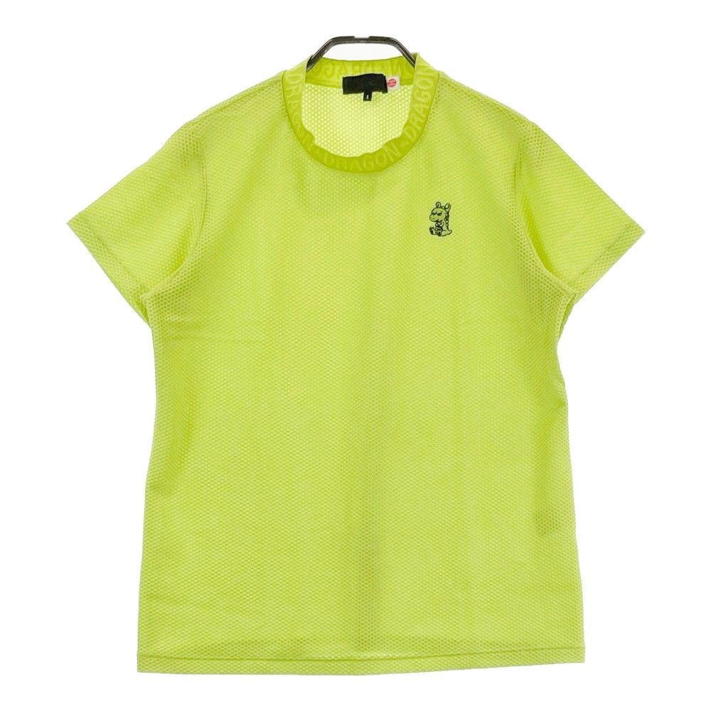 サイズ：4 DANCE WITH DRAGON ダンスウィズドラゴン  半袖モックネックTシャツ メッシュ  グリーン系 [240101421610] ゴルフウェア メンズ ストスト サイズ：4 DANCE WITH DRAGON ダンスウィズドラゴン 半袖モック