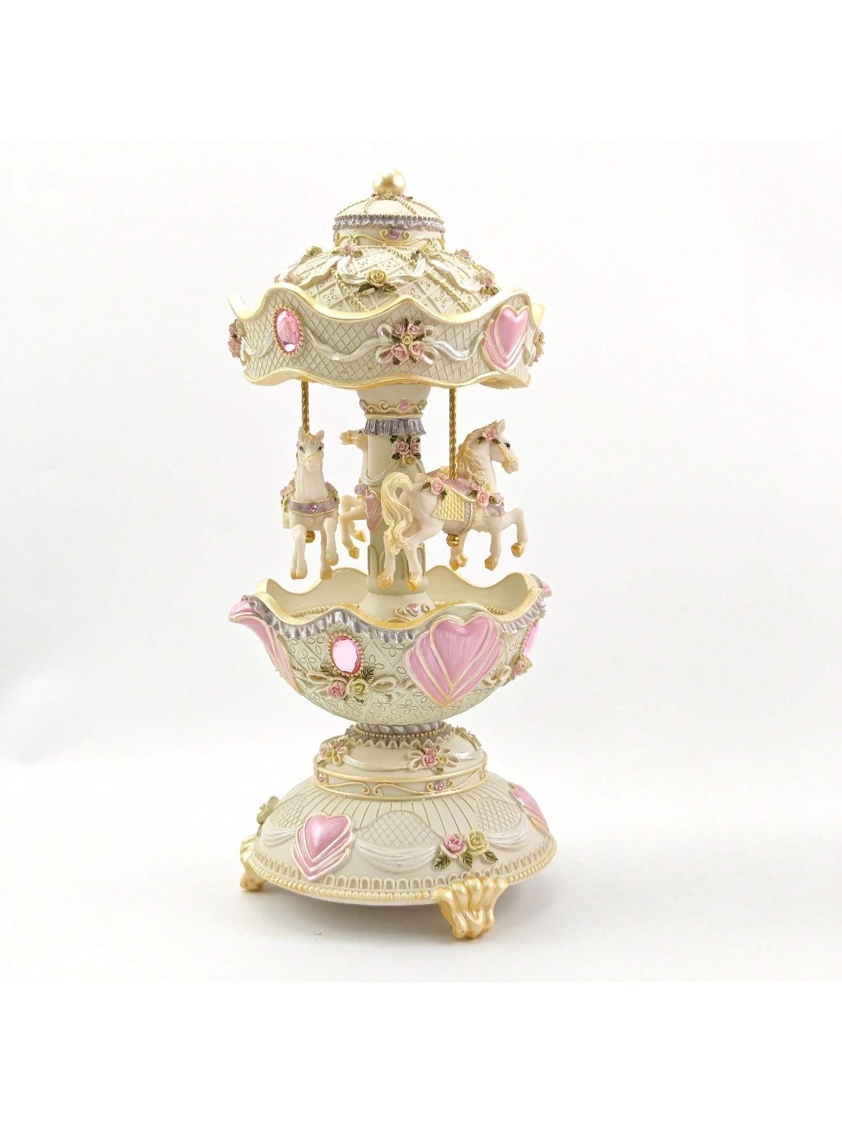 回転式 ハート型 ミュージックボックス、母の日ホーム