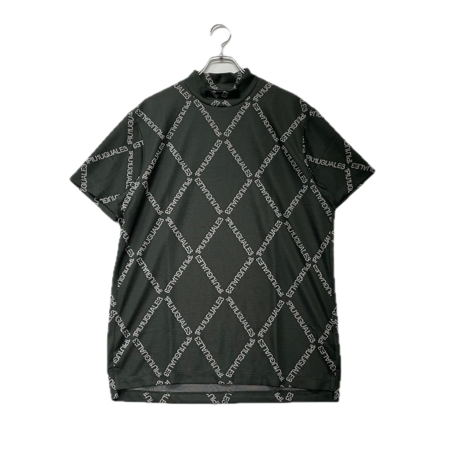 メンズ ウノピュウノウグァーレトレ 1piu1uguale3 半袖シャツ 5 L 緑系 総ロゴ柄 モックネック