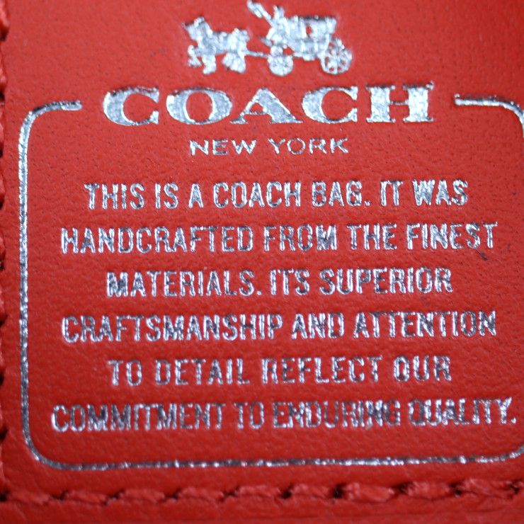 COACH コーチ ショルダーバッグ 53551 シアリング×レザー オレンジ系