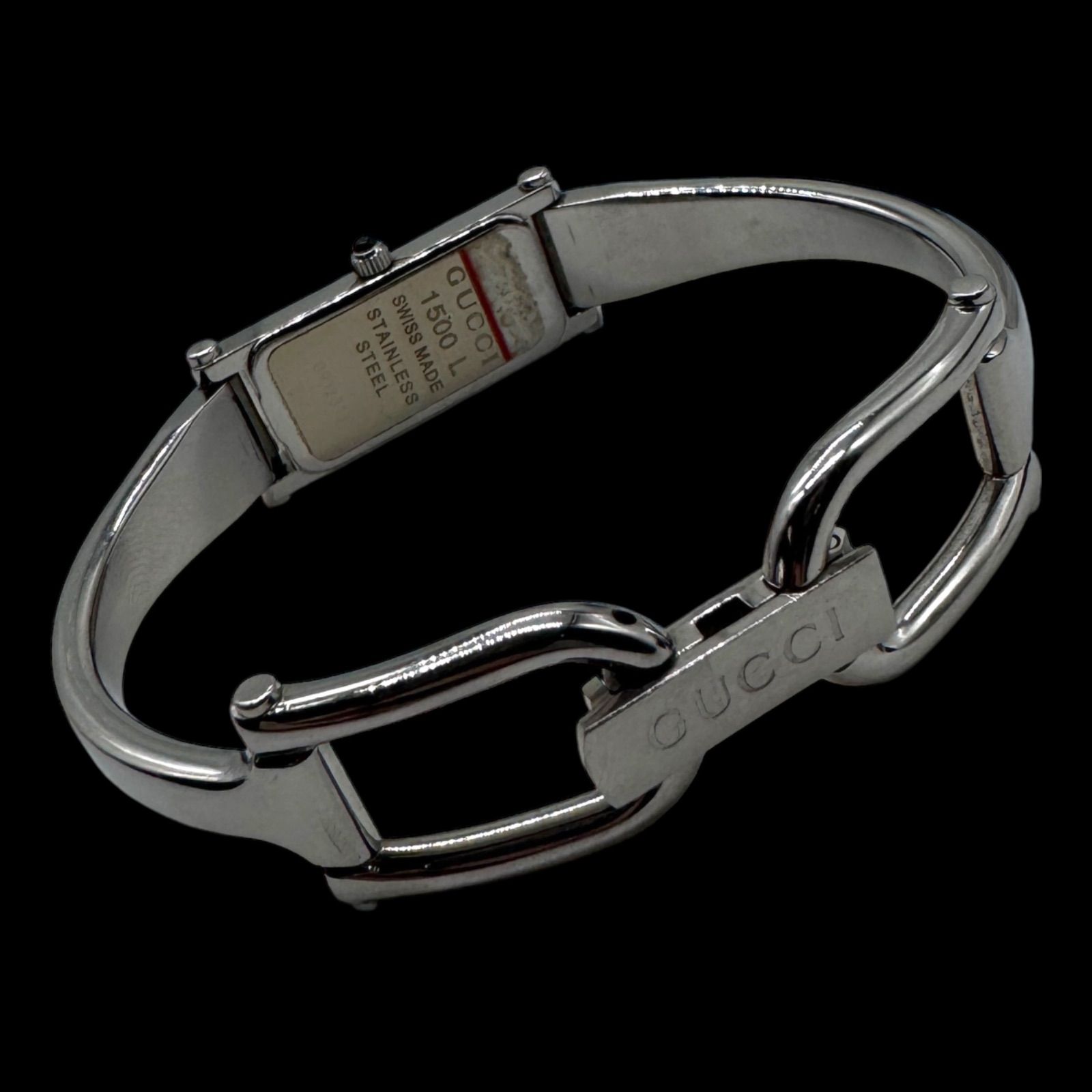 新品電池稼働 良品 GUCCI グッチ 1500L ピンクシェル文字盤 レディース