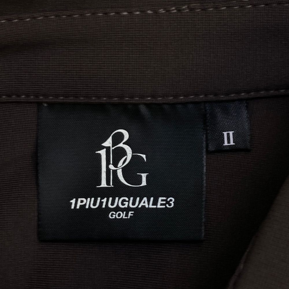 サイズ：2 1PIU1UGUALE3 GOLF GST055 半袖ポロシャツ  ブラウン系 [240101472662] ゴルフウェア メンズ ストスト サイズ：2 1PIU1UGUALE3 GOLF GST055 半袖ポロシャツ ブラウン系