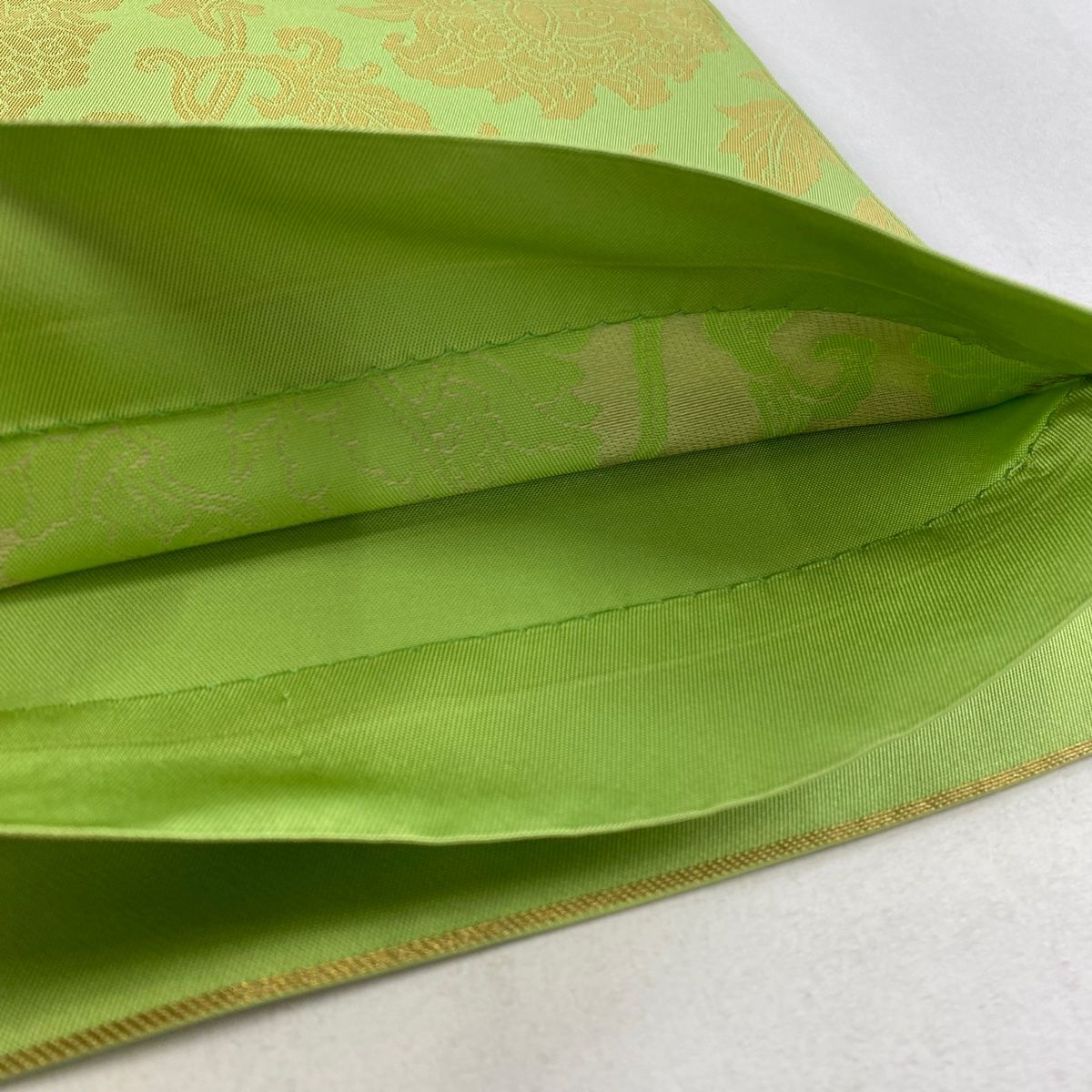 中古美品 袋帯 唐草花模様 金×緑系■N70805-6 中古美品 袋帯 唐草花模様 金×緑系□N70805-6（袋帯 美品 秀品