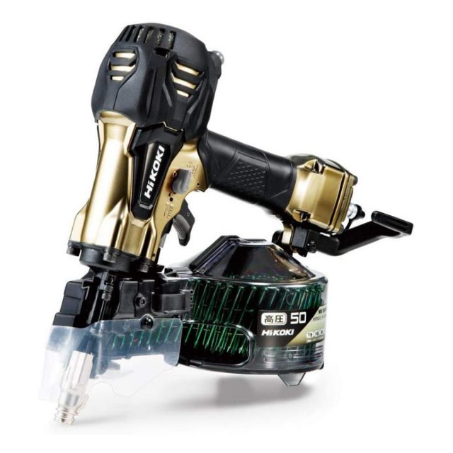 HiKOKI ハイコーキ 旧日立工機 高圧ロール釘打機 エアダスタ付 針金 シート50mm ハイゴールド NV50HR2 N