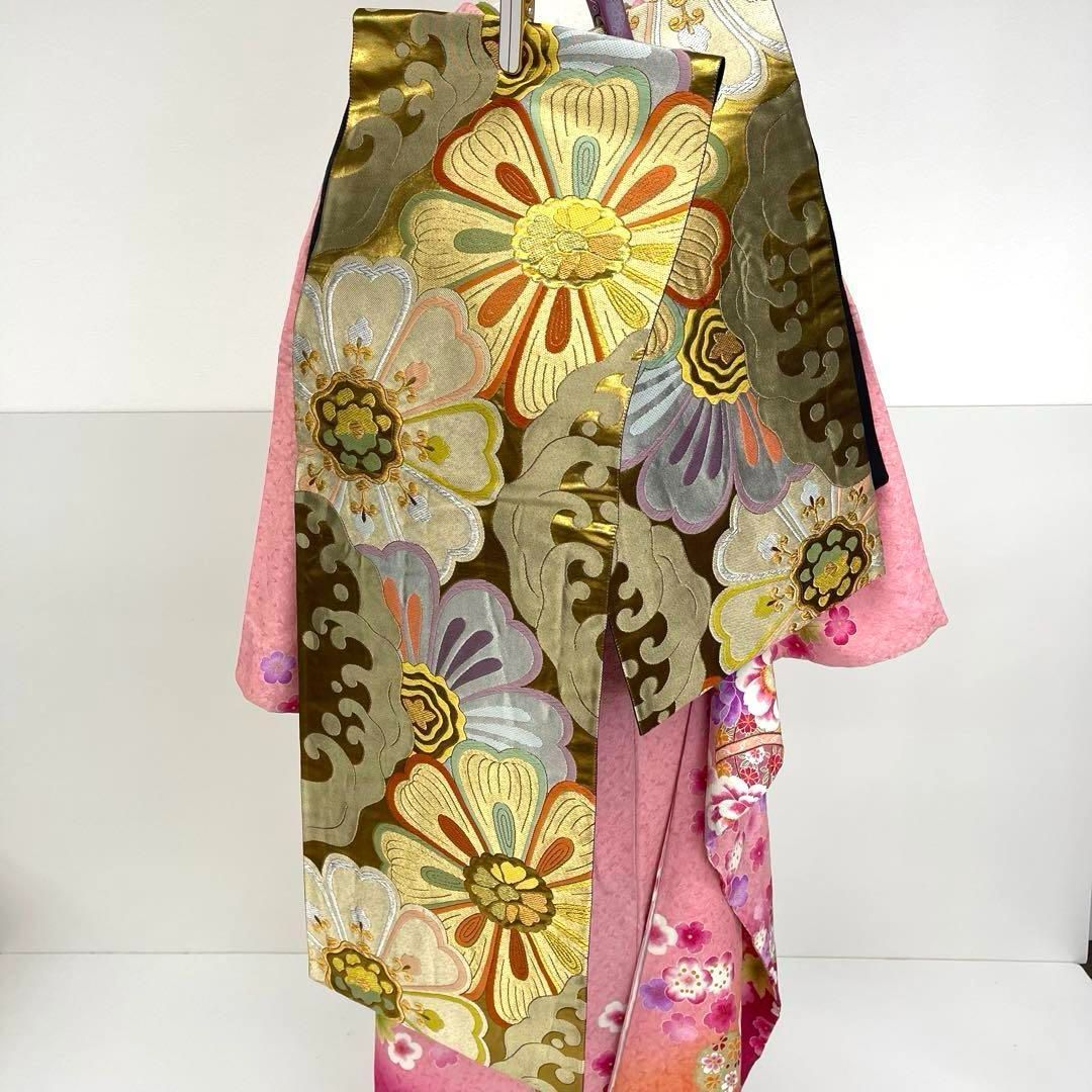 着物と帯 時流】L25576◇正絹 振袖7点セット◇必要な物は全て揃ってい 