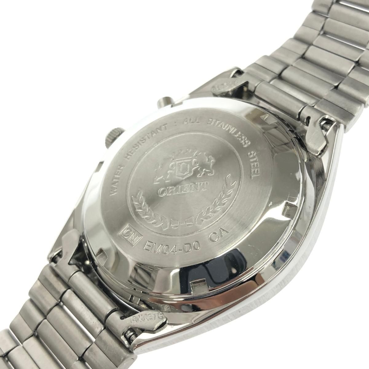 美品 ORIENT オリエント スリースター 腕時計 EM04-D0 ブラック