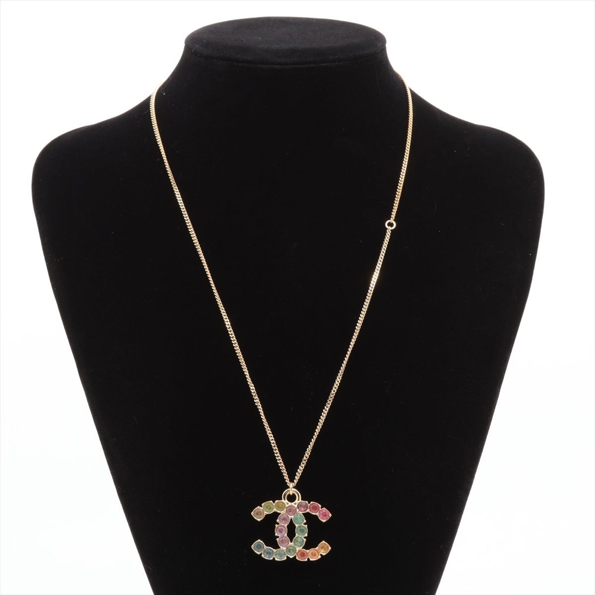 ★カラフル★24C【CHANEL】シャネル ネックレス CHANEL シャネル ココマーク ネックレス カラーストーン A24C