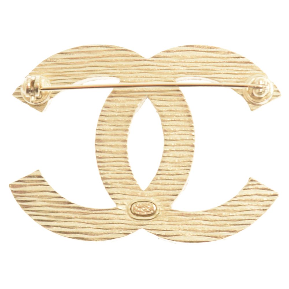 CHANEL (シャネル) ココマーク ボーダーブローチ ゴールド ブルー 