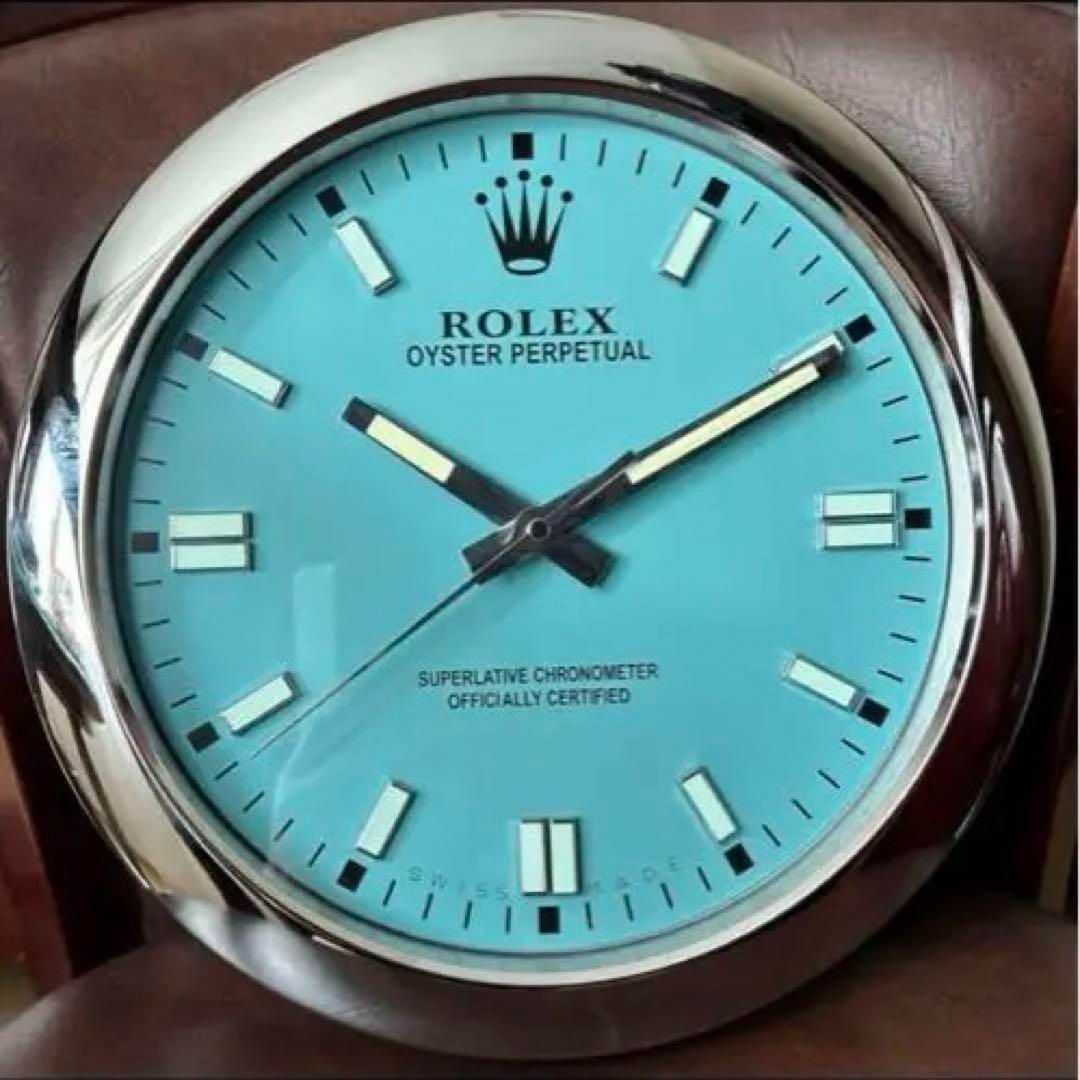 Rolex 壁掛け時計　海外販促品　ティファニーブルー ロレックス Rolex 壁掛け時計 ティファニーブルー - メルカリ