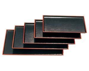 ヌ708-358 ファッション [A]清流長手木目盆 黒天朱SL尺4[ノンスリップ