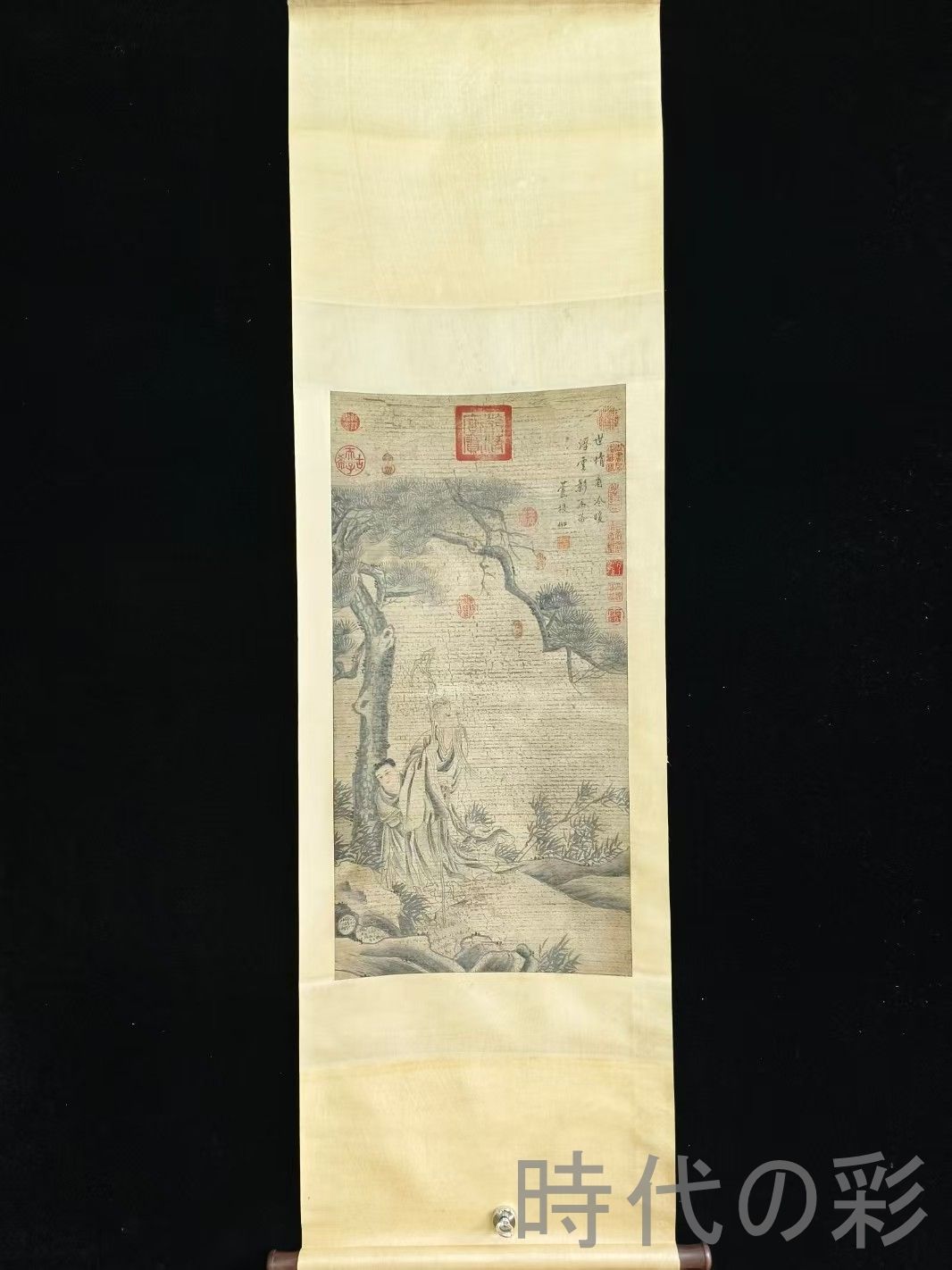 中国古美術 明代 盧稜伽 人物図 三尺 宣紙 手描き 掛け軸 巻き物 中国書画 古美味 掛け物 人物図 中堂画 装飾画 唐物 肉筆 中国書画 古美味 掛け物 人物図 中堂画 装飾画 時代画家 R07100730