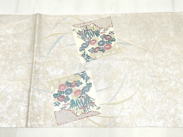 平和屋着物○太鼓柄京袋帯 魚 金通し地 正絹 逸品 CAAX9326yk 平和