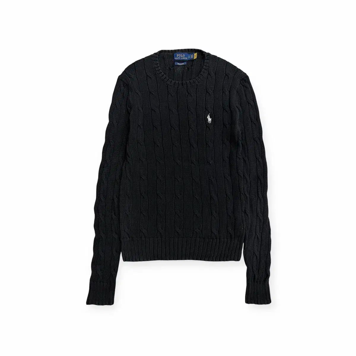 ポロ ラルフローレン ウィメンズ ケーブル編み ブラック 長袖 ニット S