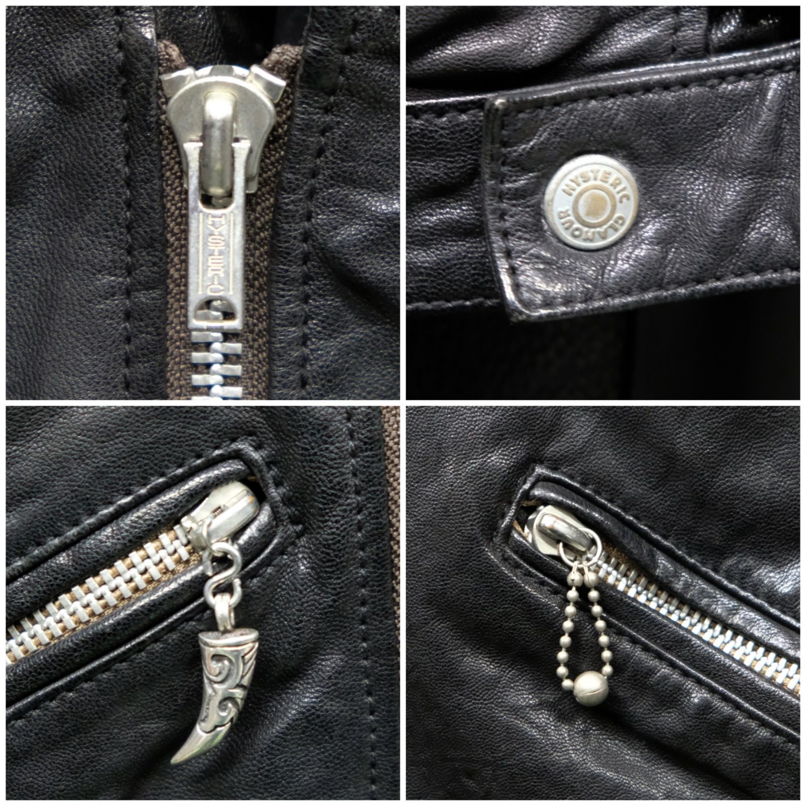 HYSTERIC GLAMOUR ゴートレザー ライダースジャケット セミダブル S