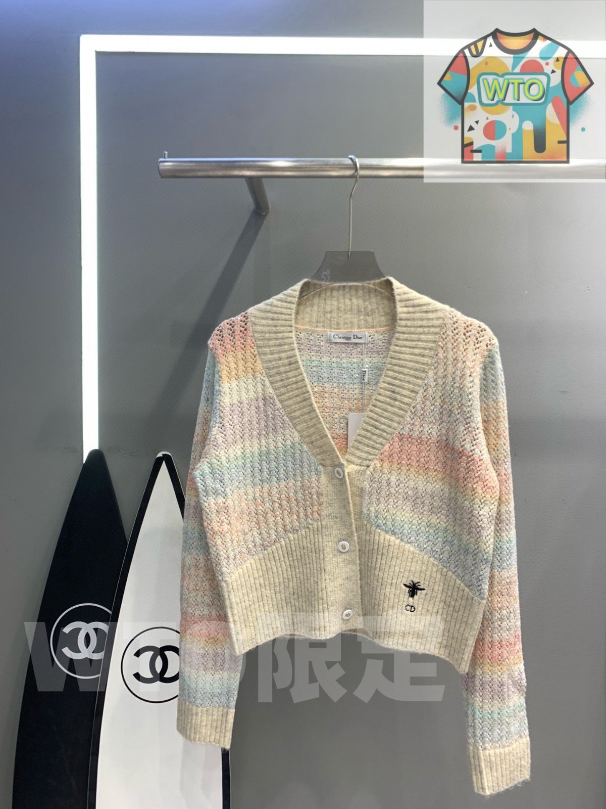 本日限定WTO】Dior レディース Vネック カーディガン ビー刺繍