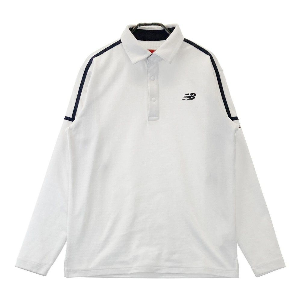 サイズ：4 NEW BALANCE GOLF ニューバランス  長袖ポロシャツ  ホワイト系 [240101444173] ゴルフウェア メンズ ストスト サイズ：4 NEW BALANCE GOLF ニューバランス 長袖ポロシャツ