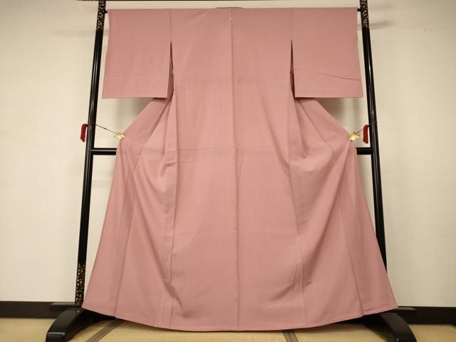 平和屋着物＊夏物 色無地 絽 宍色 正絹 AABB2631jd
