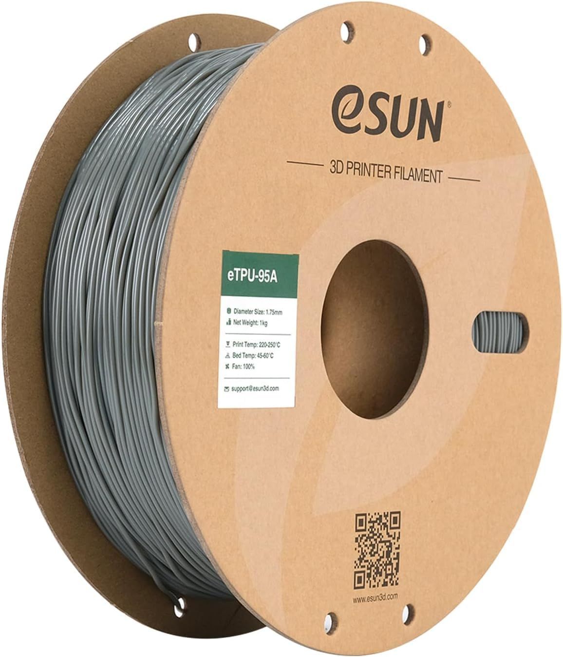 数量 Flexible TPU 3Dプリンターフィラメント TPU 95A 1.75mm径 eSUN 寸法精度 |-0.05mm 3Dプリンター用FLEX弾性樹脂フィラメント素材 柔軟性も耐久性も優れる 正味量1KG 2.2LBS スプール造形材料