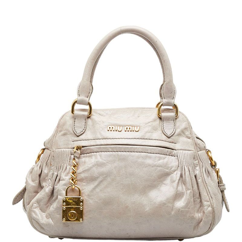 miumiu ミュウミュウ ライトグレー ハンドバッグ